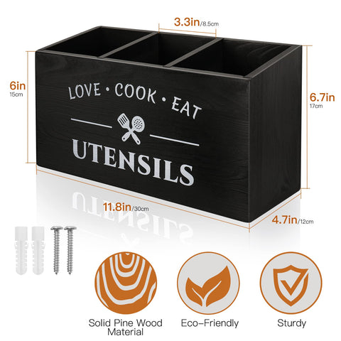 MINCORD wooden kitchen caddy with wall-mount option saves counter space.