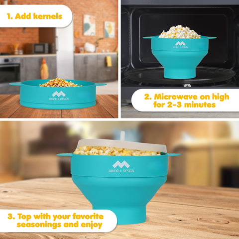 Mindful Design BPA-free silicone popcorn popper keeps snacking toxin-free.
