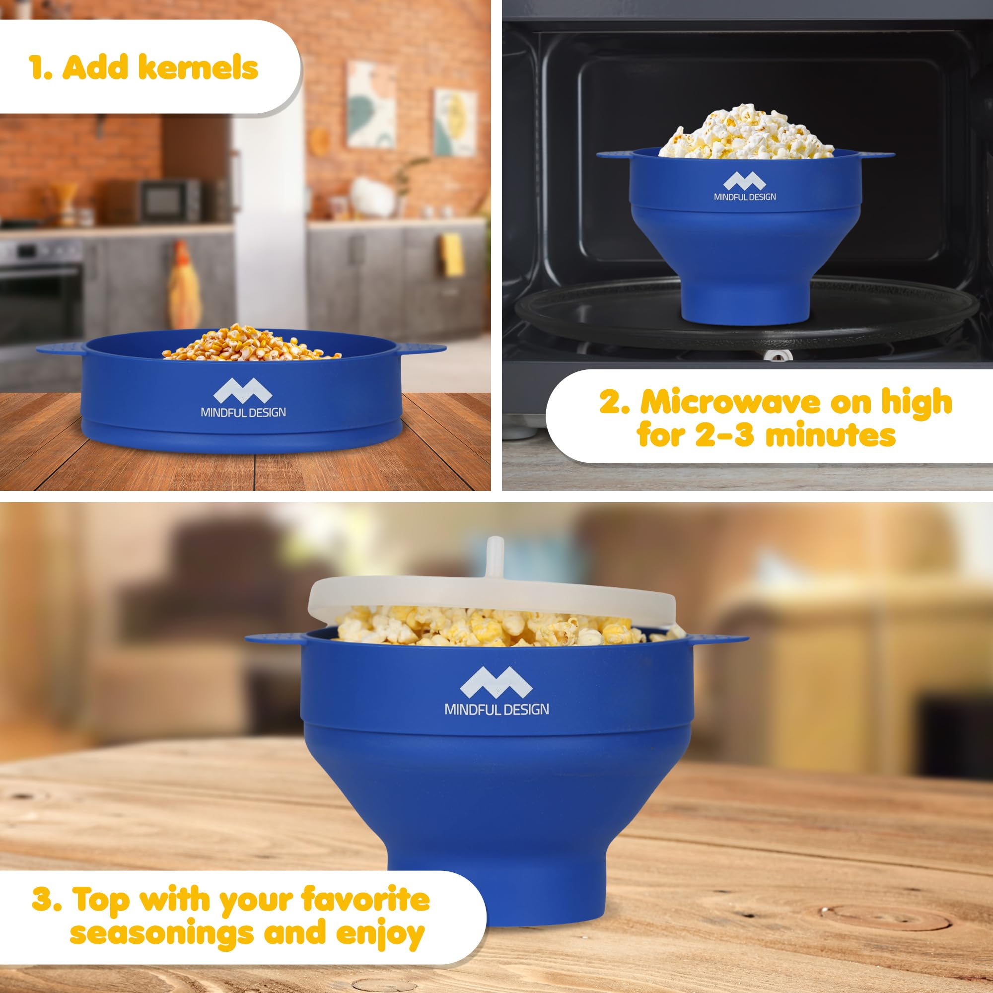 Mindful Design dishwasher-safe popcorn popper helps cleanup after busy family movie nights.