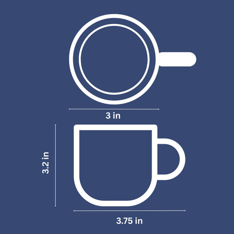 Mindful Design five-point-four-ounce capacity espresso mug for precise servings