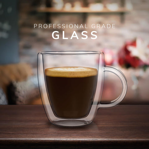 Mindful Design espresso mug with thermal insulation keeps heat while remaining cool to touch