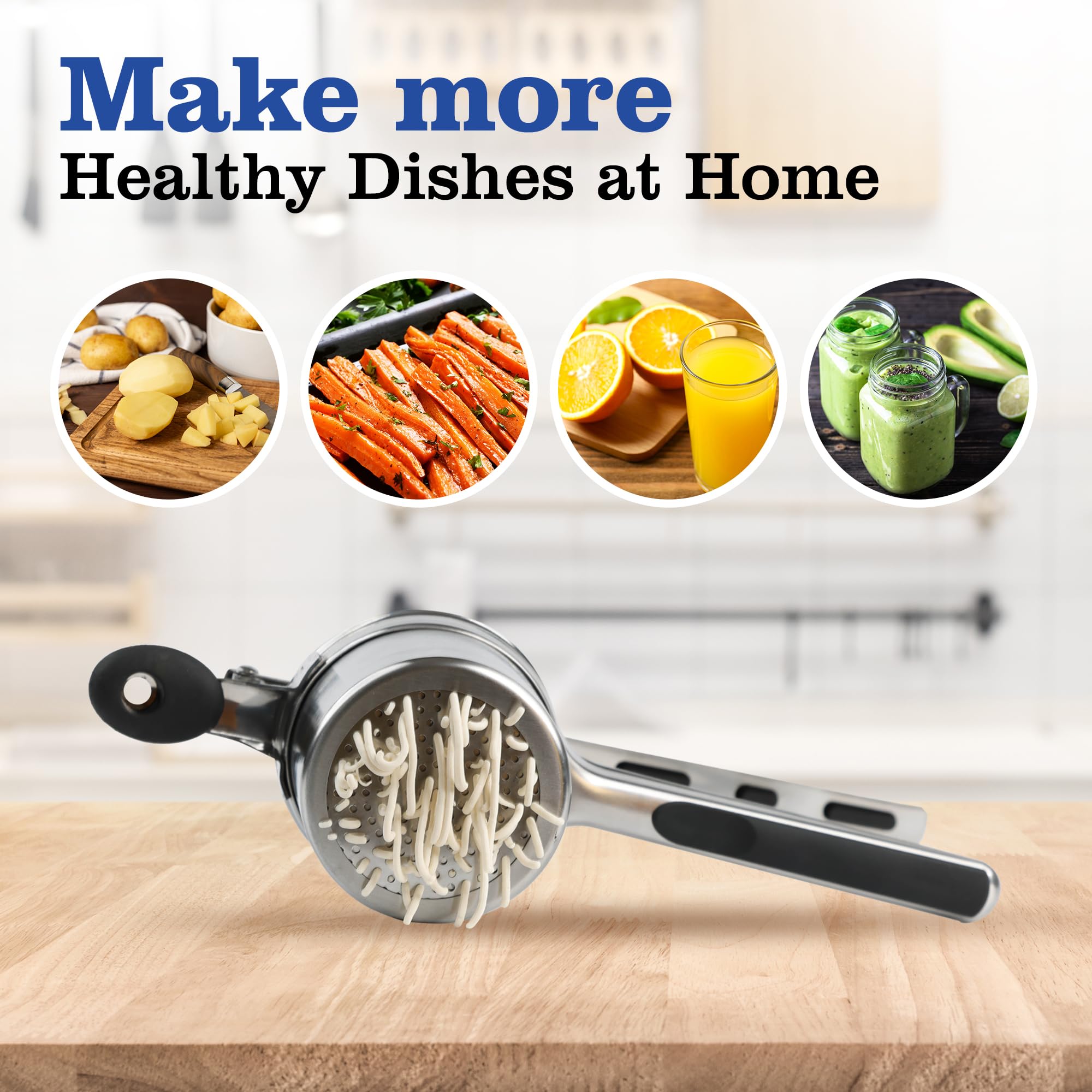 Mindful Design potato ricer easy-cleanup design simplifies cleanup after cooking