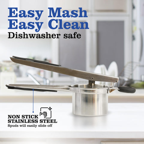 Mindful Design potato ricer stainless steel body resists rust with daily use