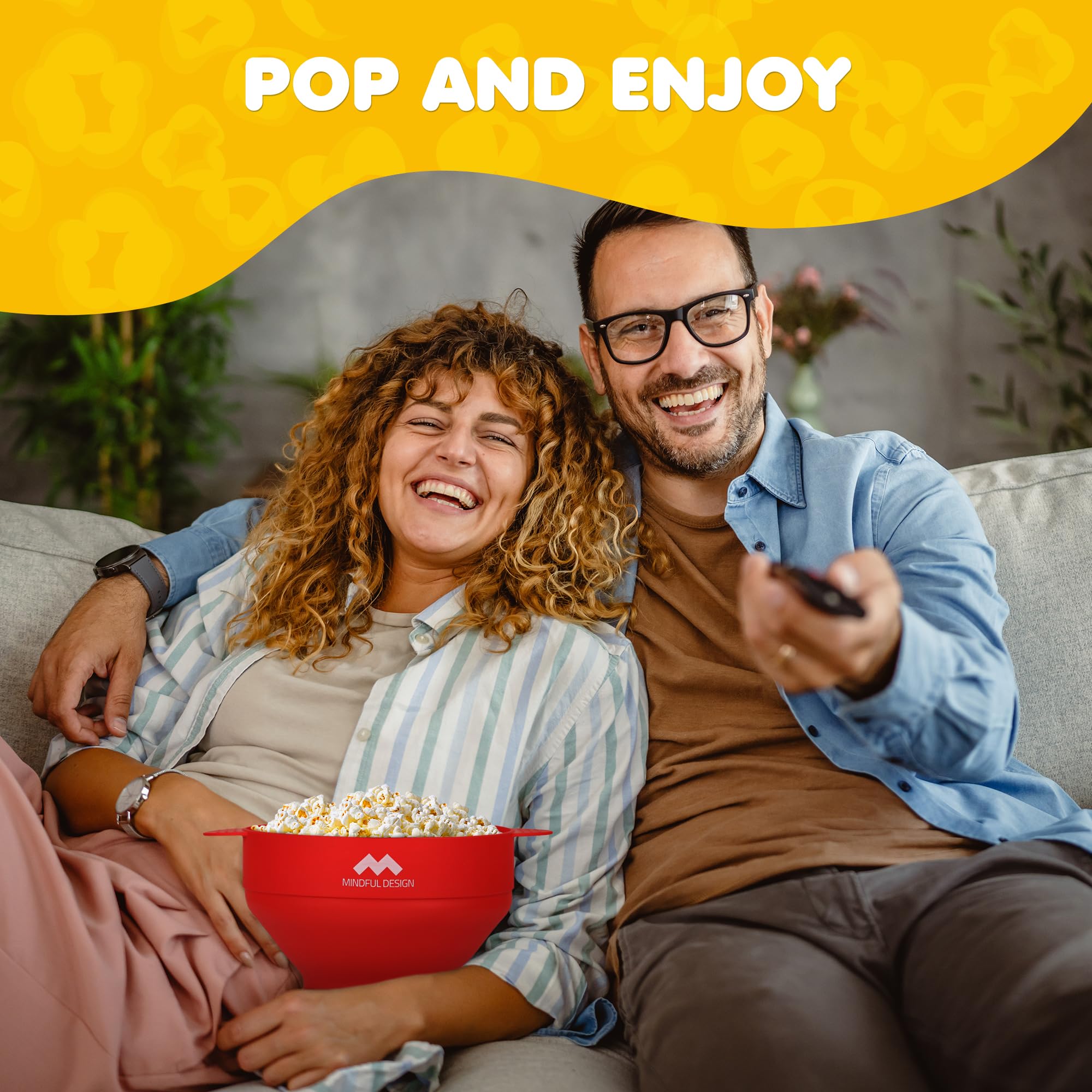 Mindful Design dishwasher-safe popper for easy cleanup after popcorn.
