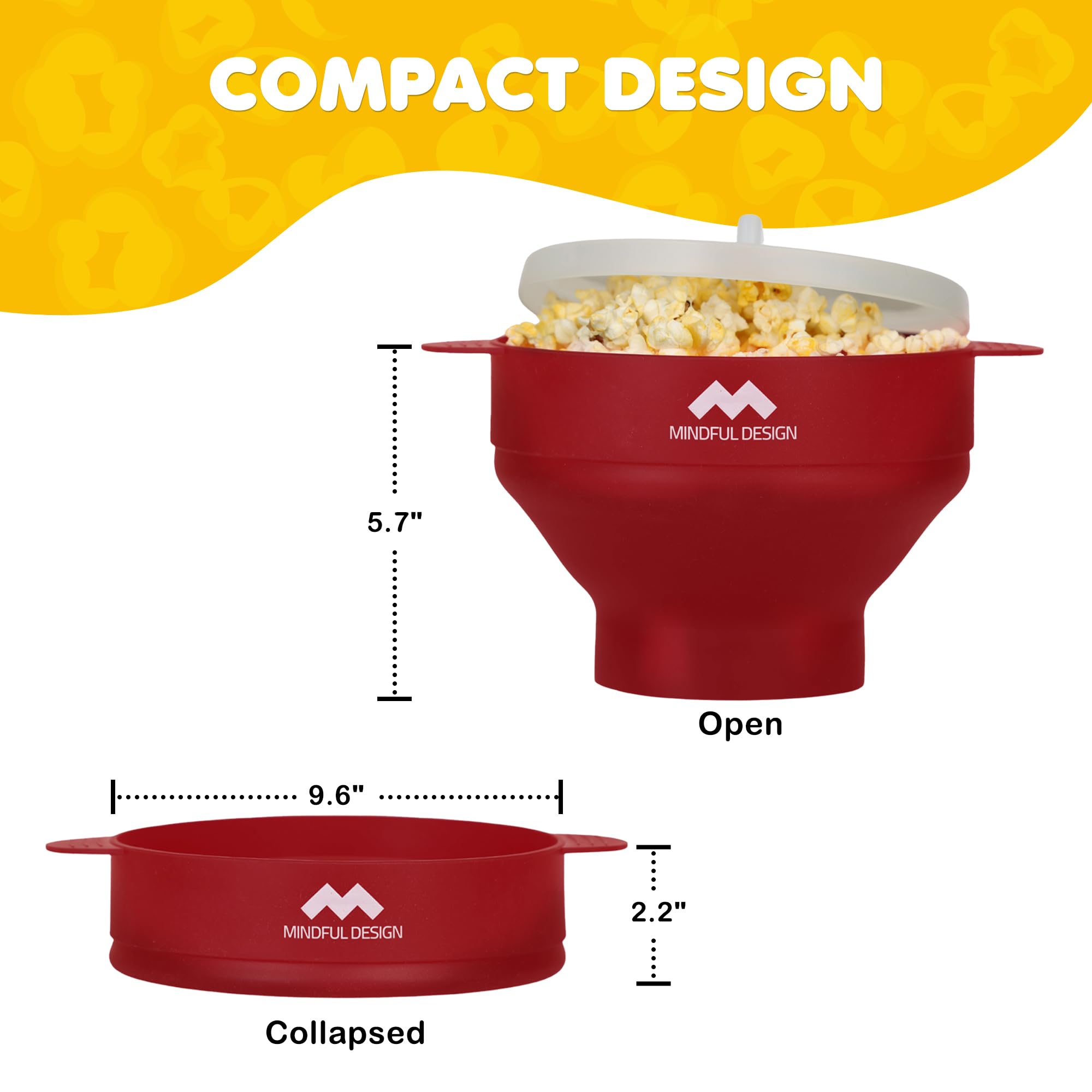 Mindful Design popcorn popper dishwasher-safe simplifies cleanup after snacks.