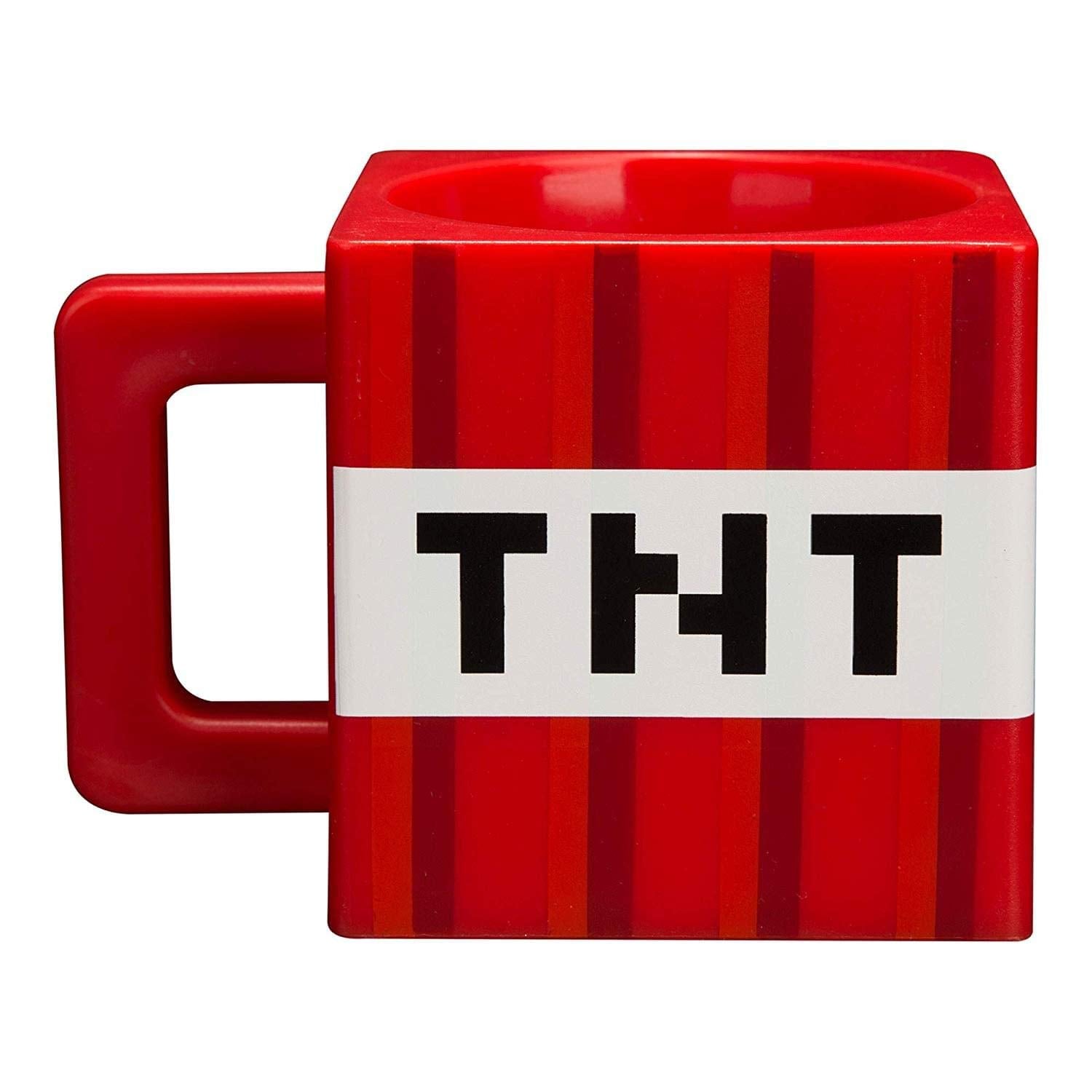 Minecraft TNT block mug side detail highlights durable design and comfortable grip