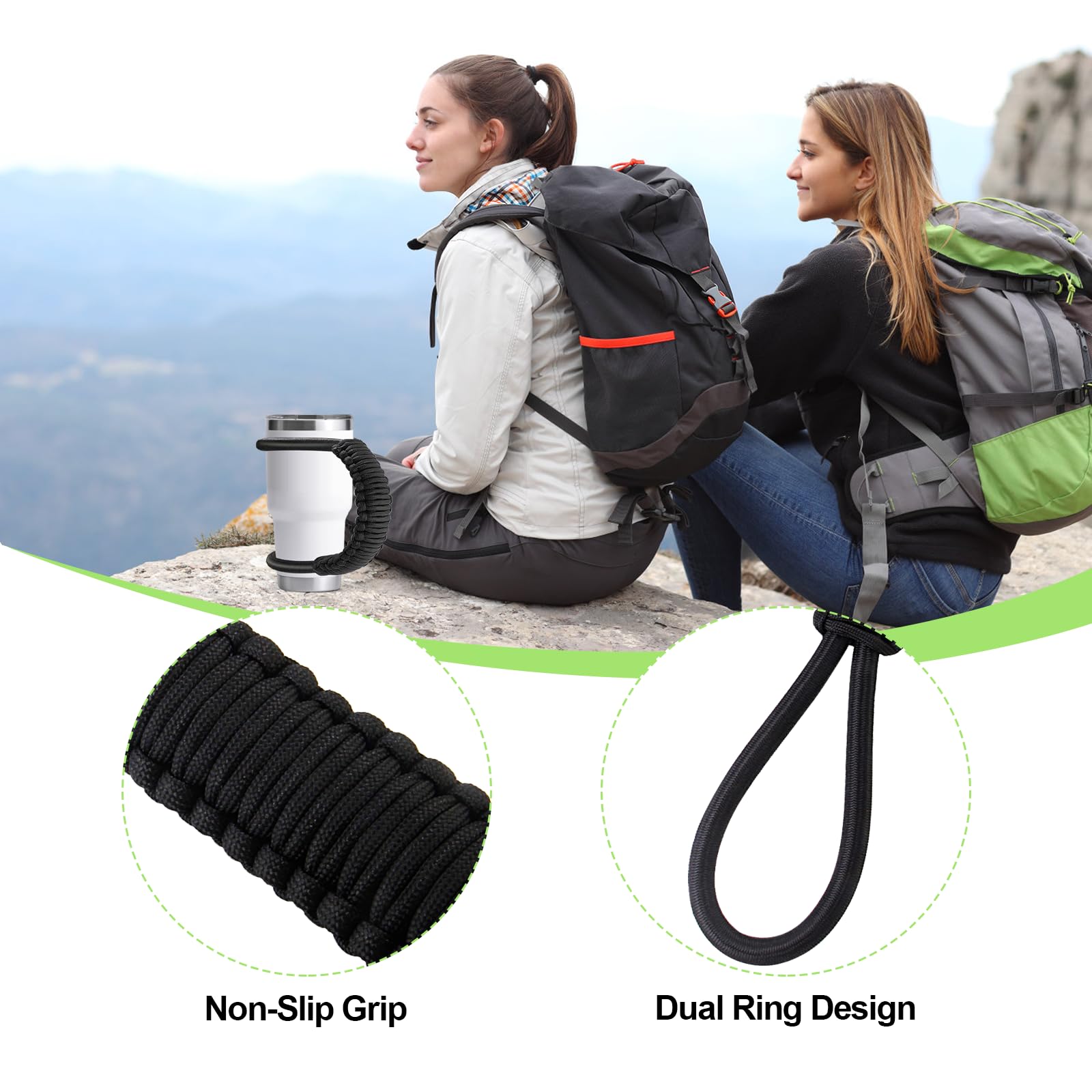 MingQiEven paracord handle with dual-ring stability for rugged outdoor use.