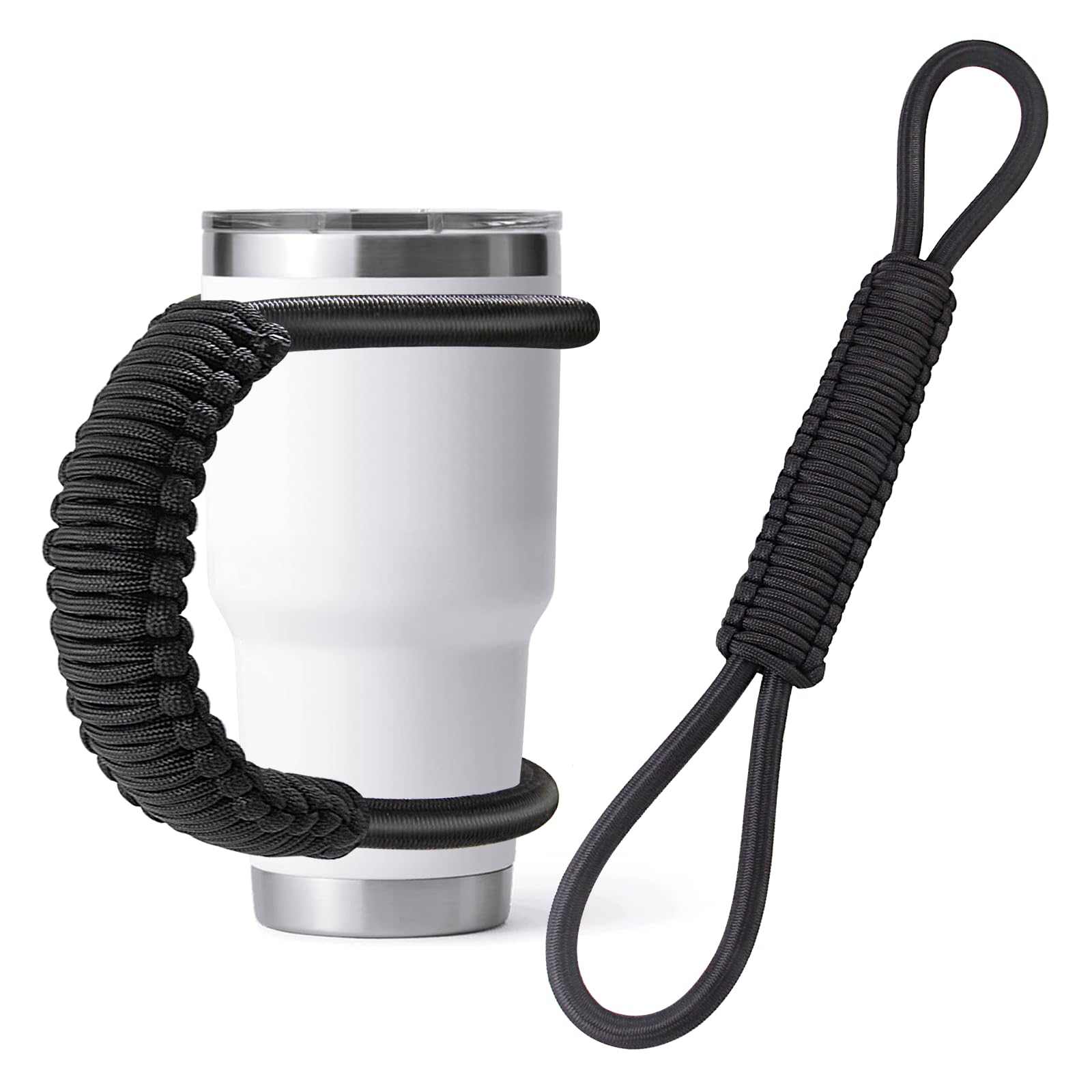 MingQiEven paracord handle with universal fit and top-bottom lock for secure tumbler grip.