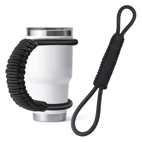 MingQiEven paracord handle with universal fit and top-bottom lock for secure tumbler grip.