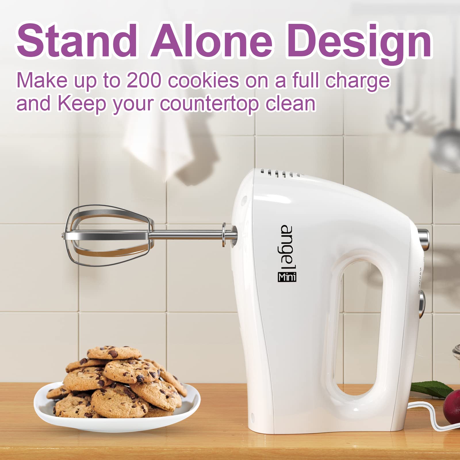 Mini Angel dishwasher-safe attachments simplify cleanup after baking.