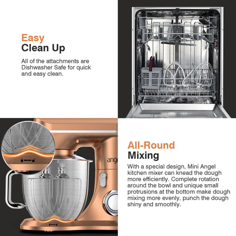 Mini Angel stand mixer 5qt capacity suitable for large batches