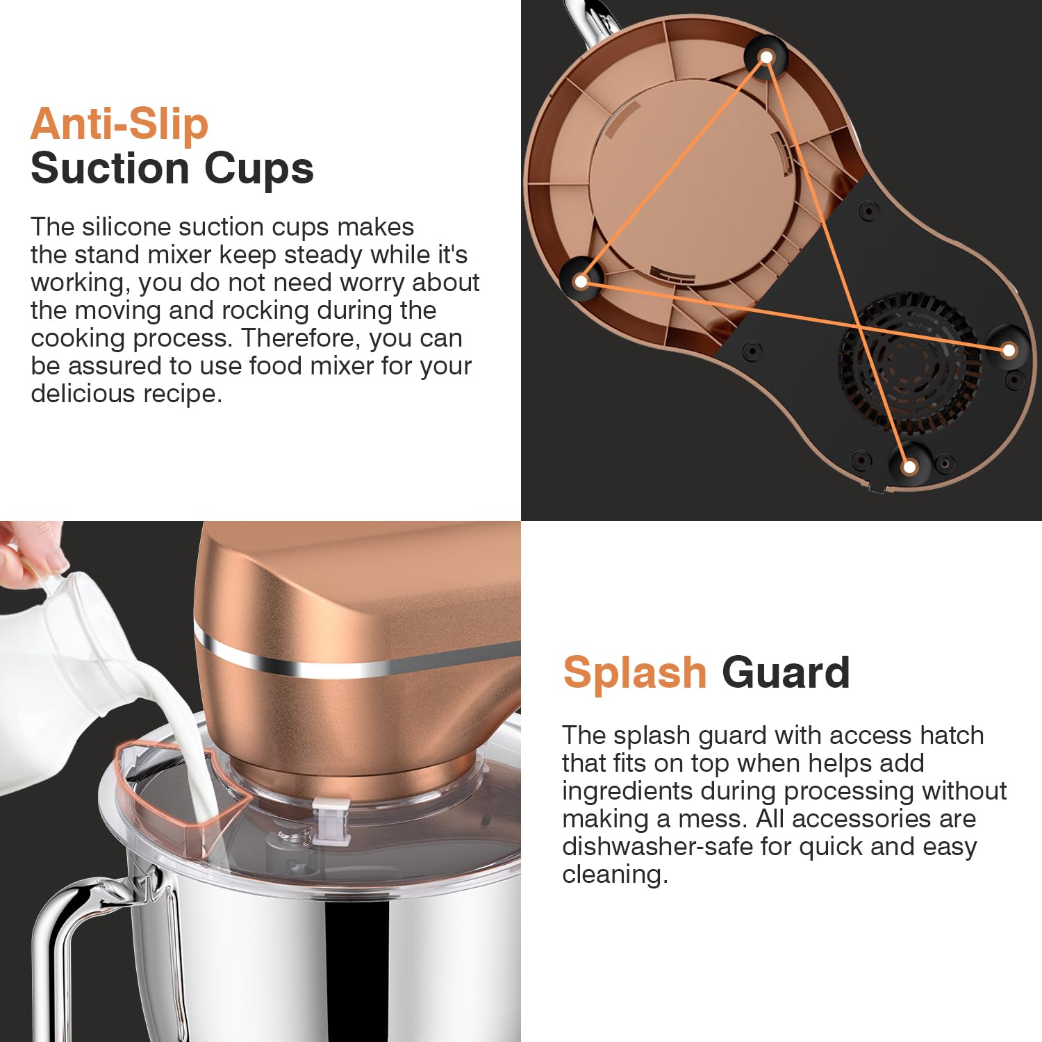 Mini Angel stand mixer flat beater for even batter mixing