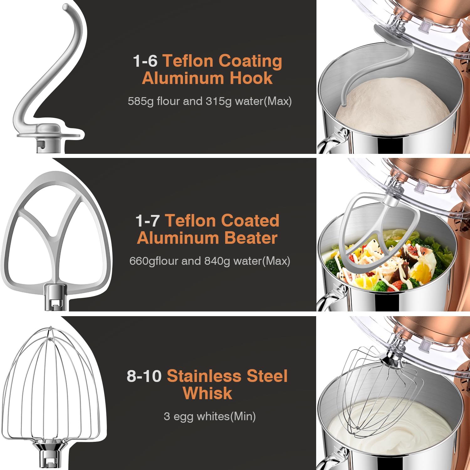 Mini Angel stand mixer wire whisk for whipped cream and meringue