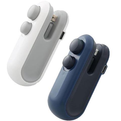 2Pcs Mini Bag Sealer with Cutter and Magnet sealing snacks for freshness