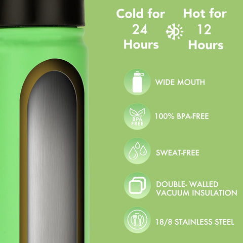 Mininoo double-wall stainless steel construction preserves temperature longer.