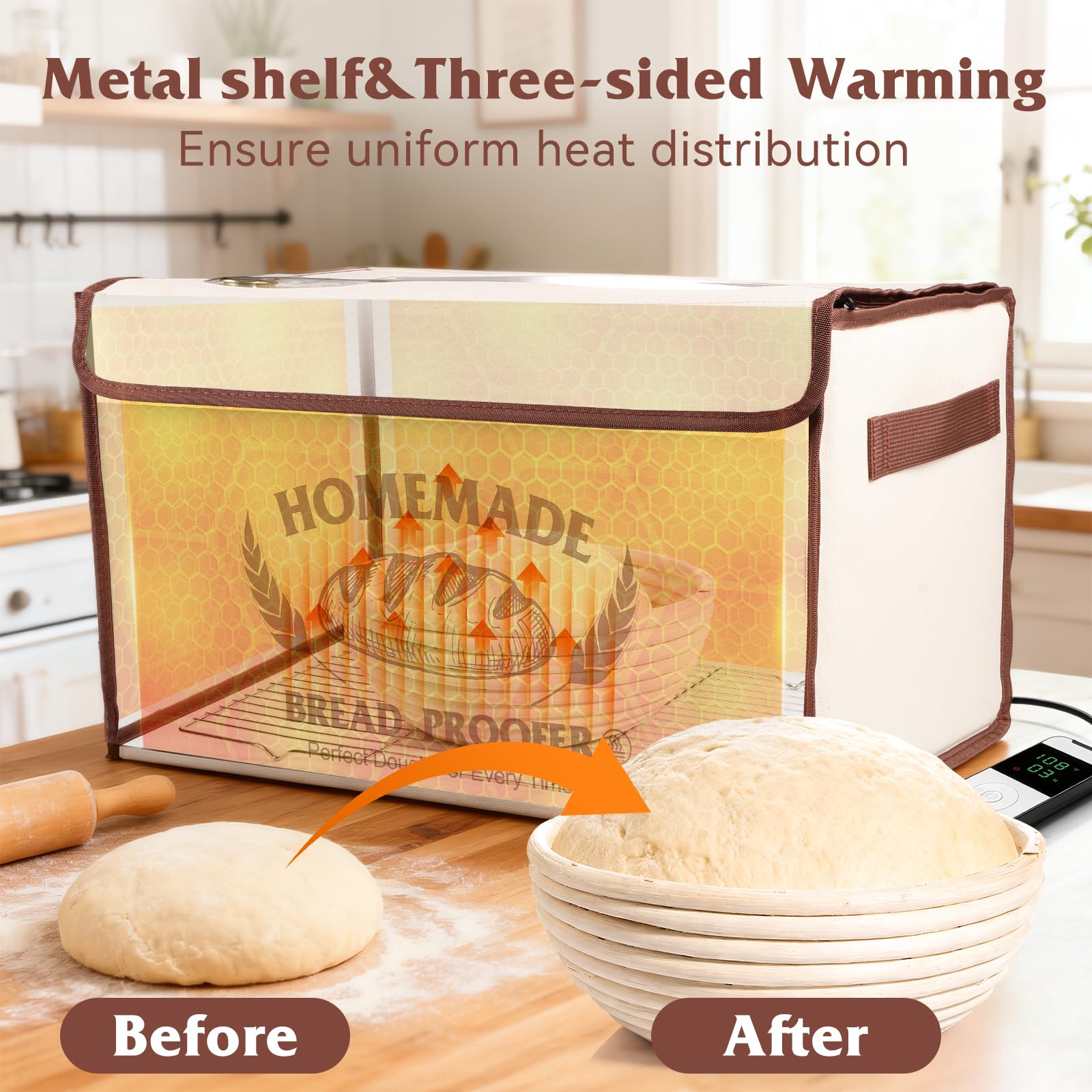 MINO ANT proofing box insulated outer layer maintains steady temperatures during fermentation