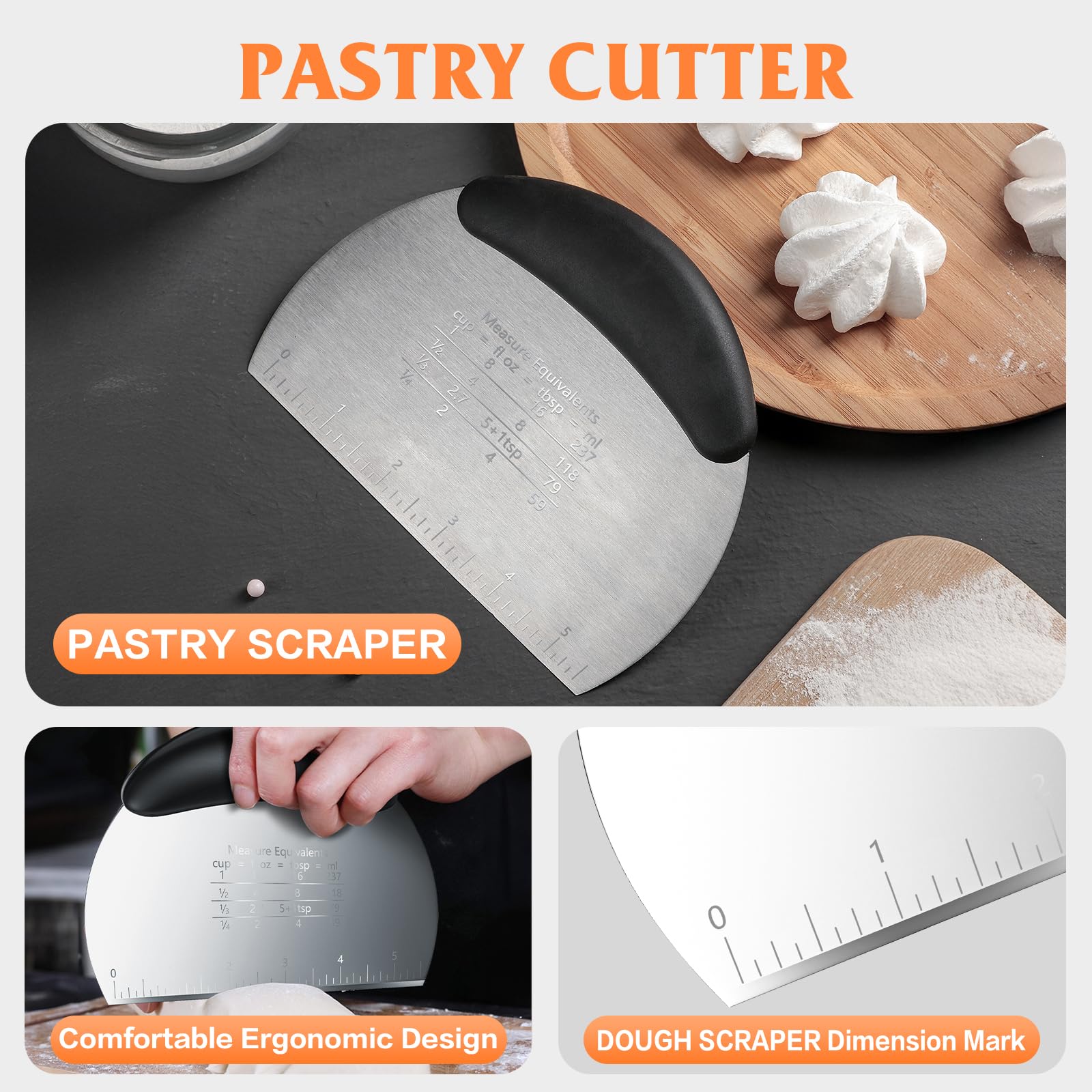 MINO ANT round dough cutter with laser markings for precise cuts