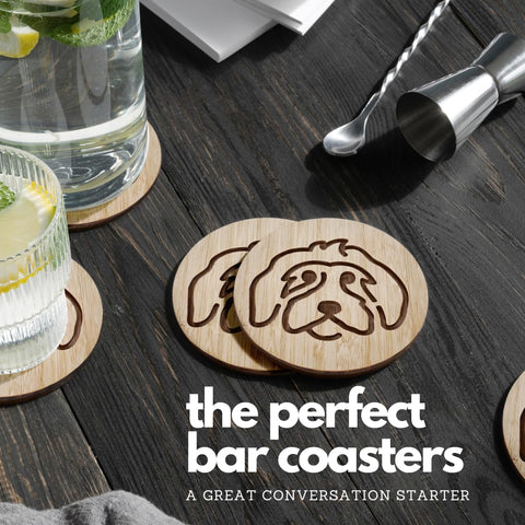 Mint Bucket Brands iron holder with coasters for organized display