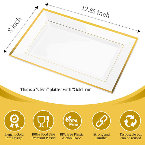 Mint Living 8x13 clear tray highlighting appetizers with disposable convenience