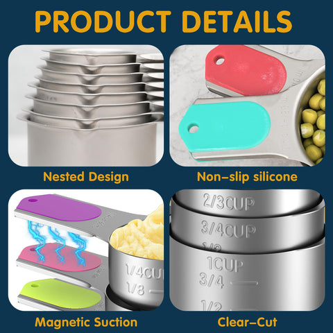 Minteem cups with easy pour spout help you measure liquids precisely.