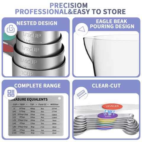Minteem plastic liquid measuring cups offer clear pour measurements for liquids