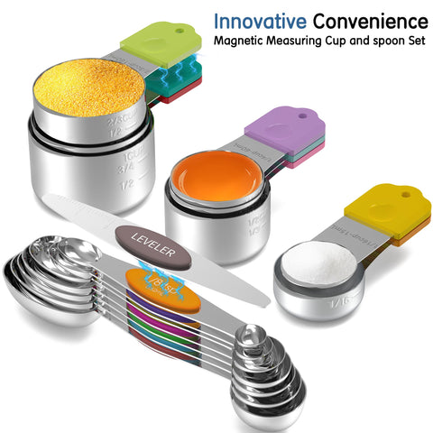 Minteem seven-spoon set with leveler offers precise dry and liquid reads