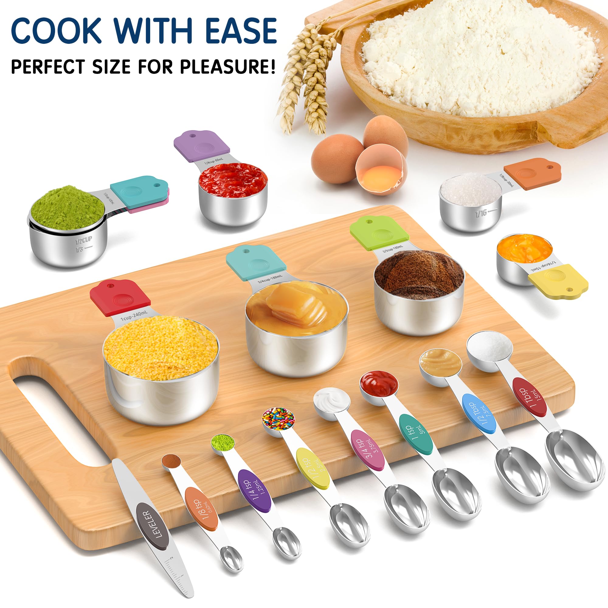 Silicone-handle hanging holes keep tools accessible and organized