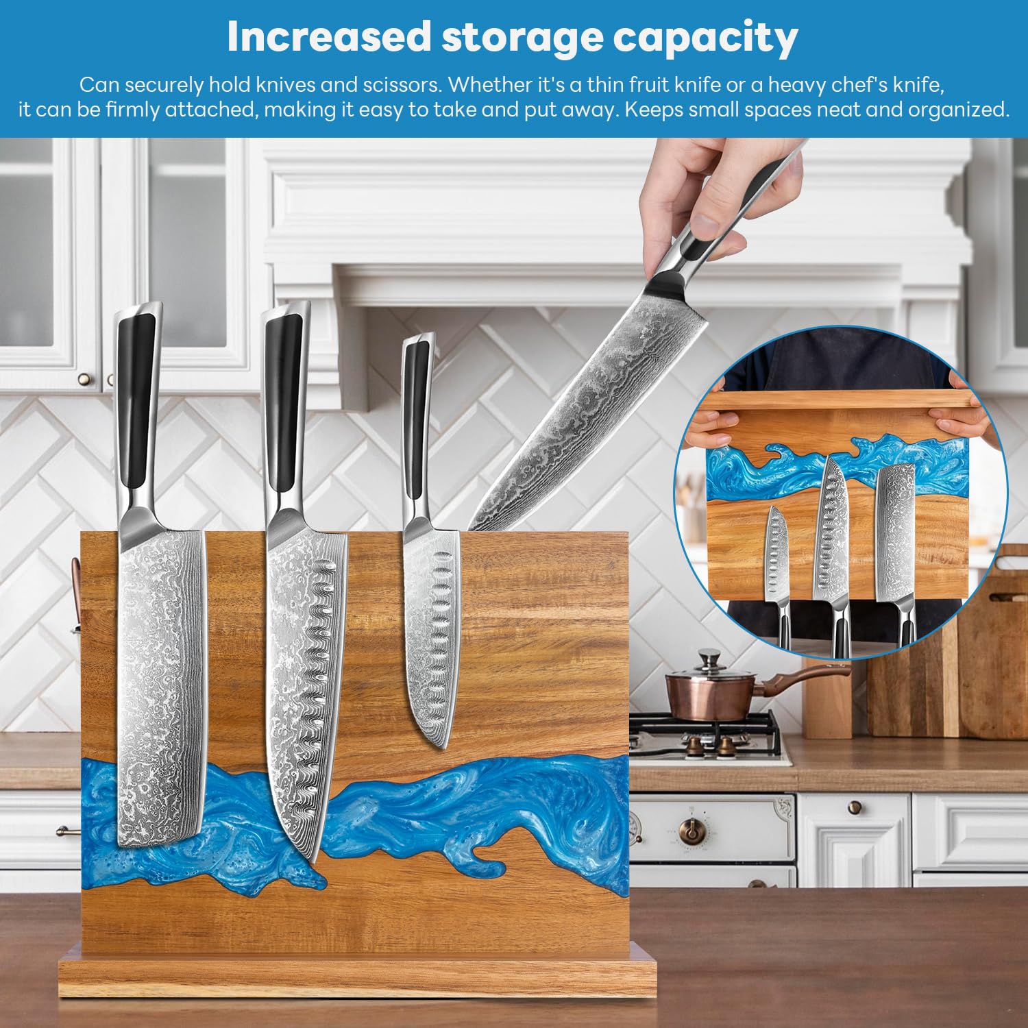 Minyuexia wooden base doubles as a kitchen decorative display.
