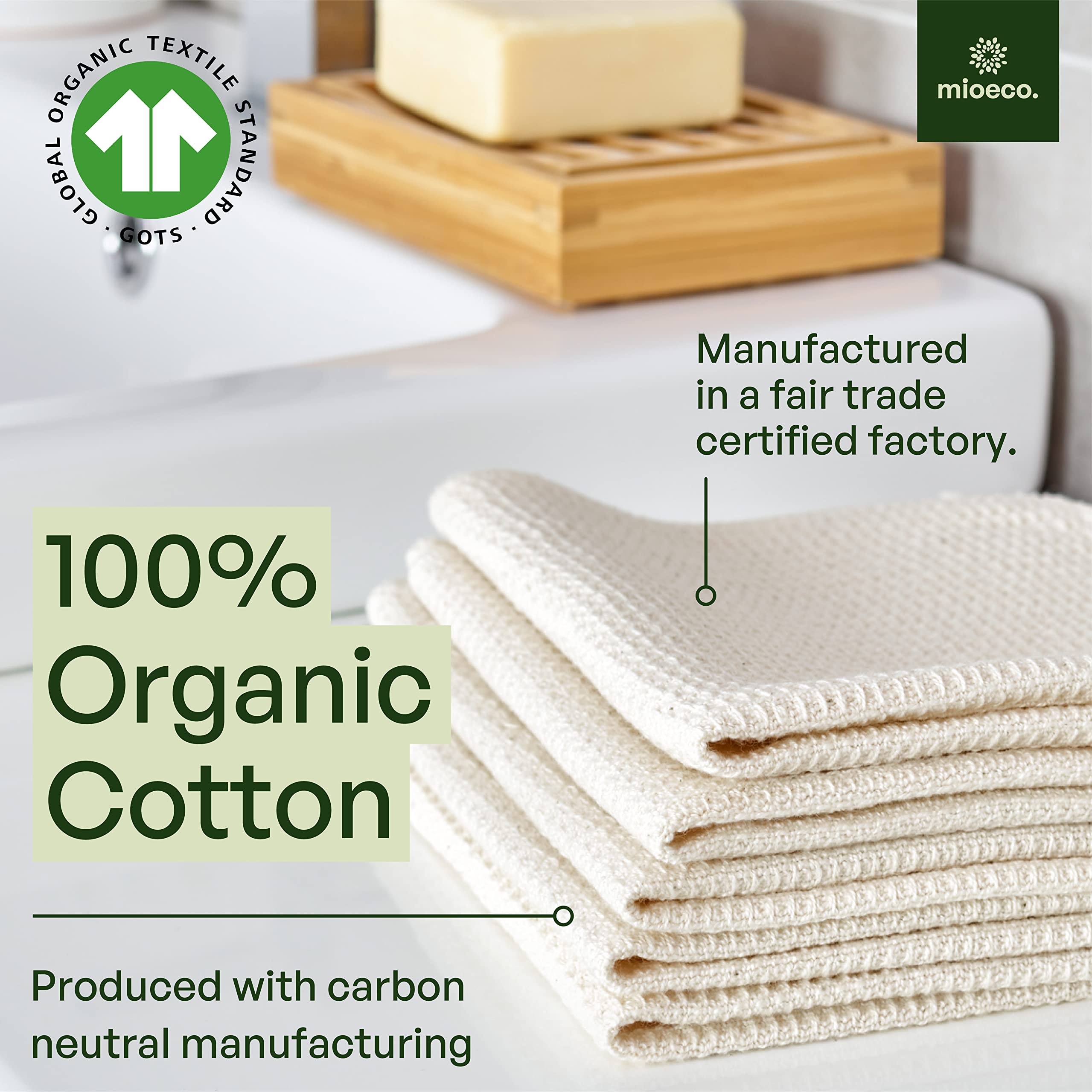 mioeco absorbent kitchen towels demonstrating superior absorption for spills and messes