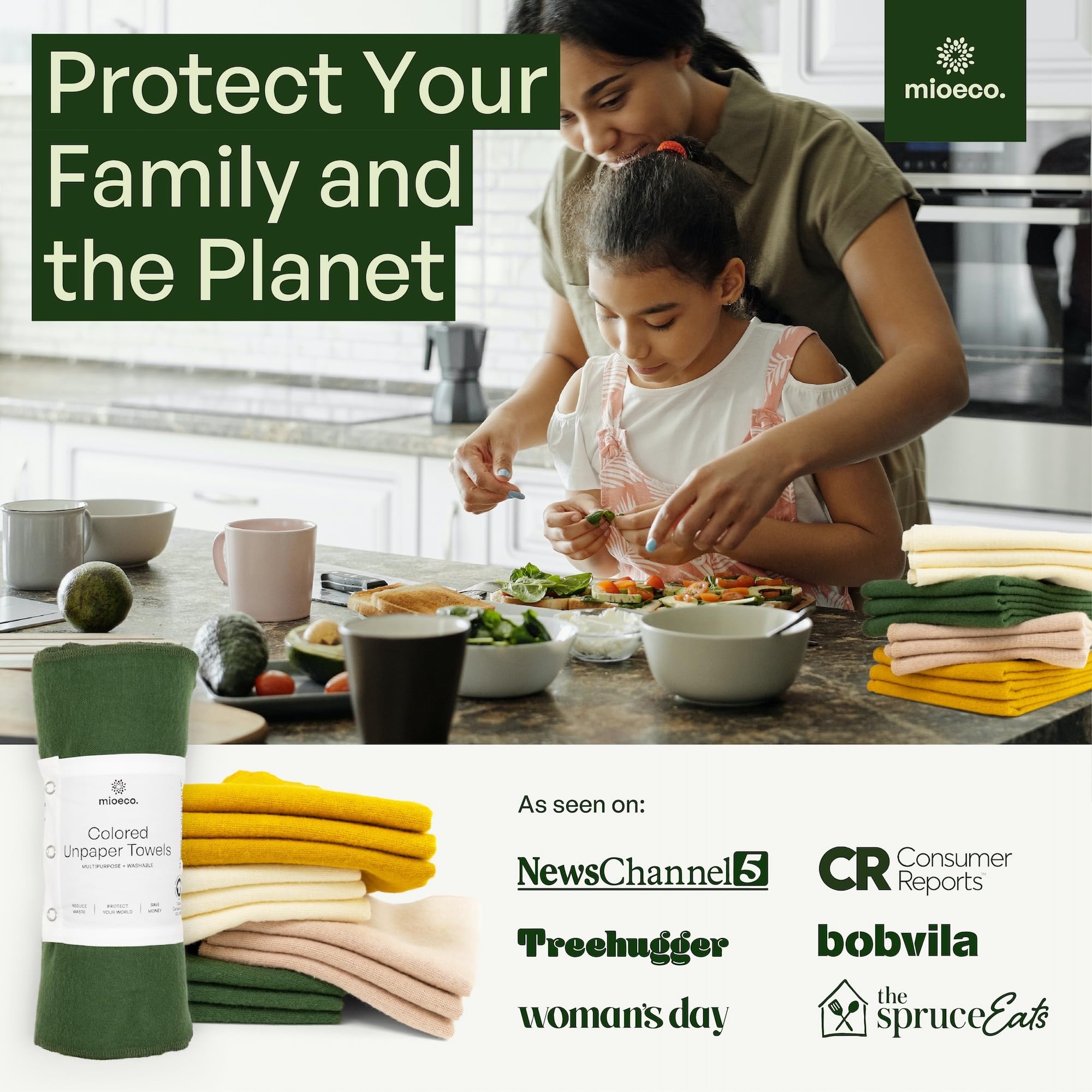 Mioeco cloth napkins for dining tables, eco-friendly and stylish.