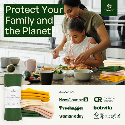 Mioeco cloth napkins for dining tables, eco-friendly and stylish.