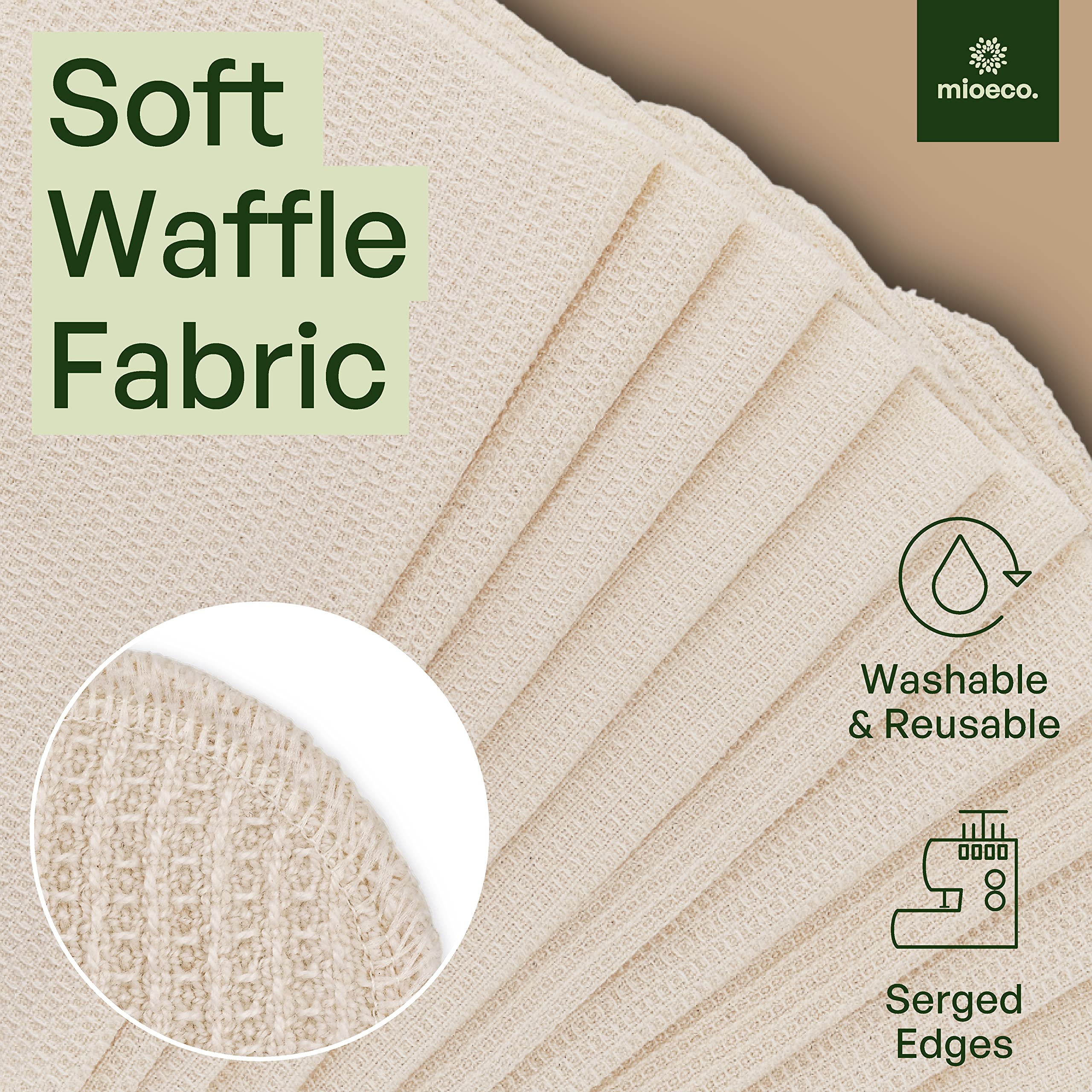 mioeco multi-use cleaning towels suitable for kitchen, bathroom, and dusting