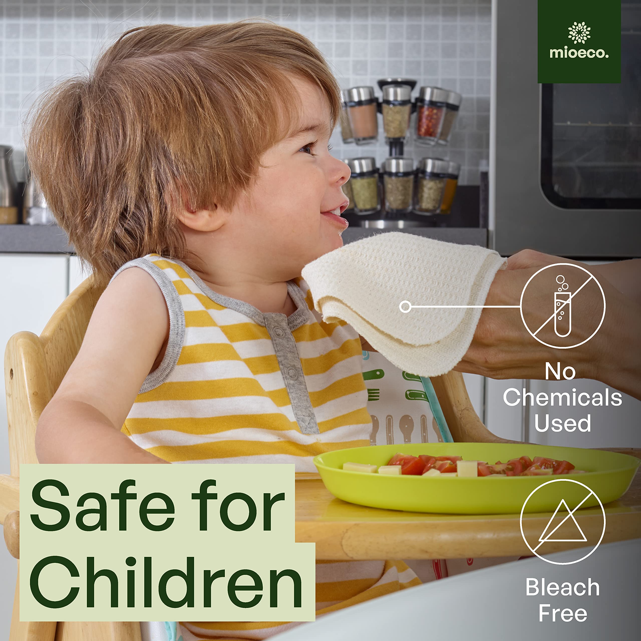 Mioeco washable kitchen napkins double as dish towels for daily use.