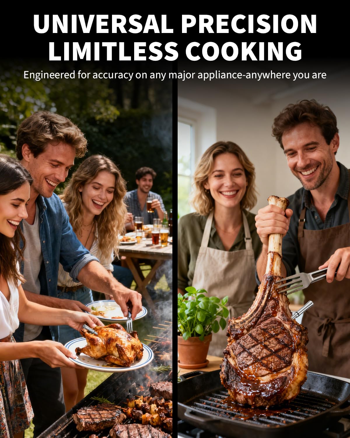 Miouca cooking setup in action on grill and oven