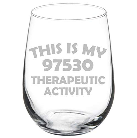 MIP Brand wine glass goblet featuring therapy-themed design, a playful OT PT gift idea