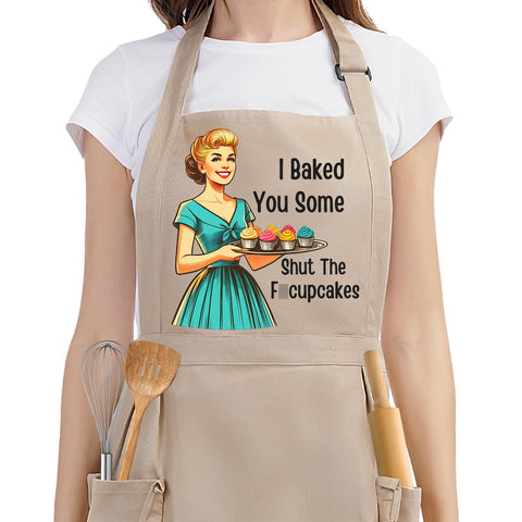 Miracu funny cooking apron with pocket for convenient utensil storage while baking