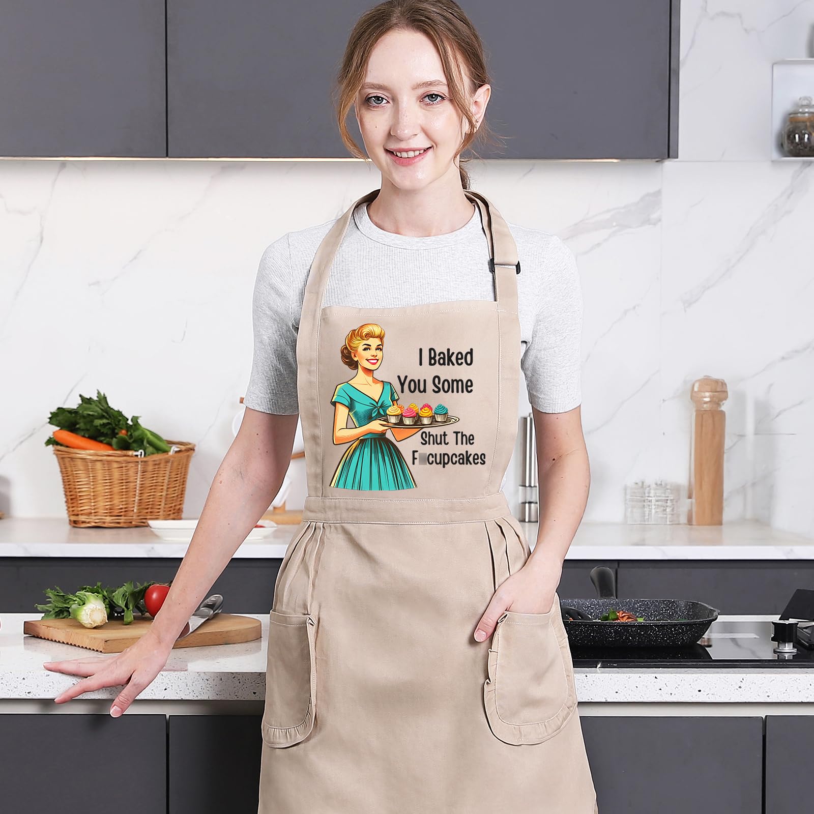 Miracu retro baker gift apron makes a stylish, practical present for bakers
