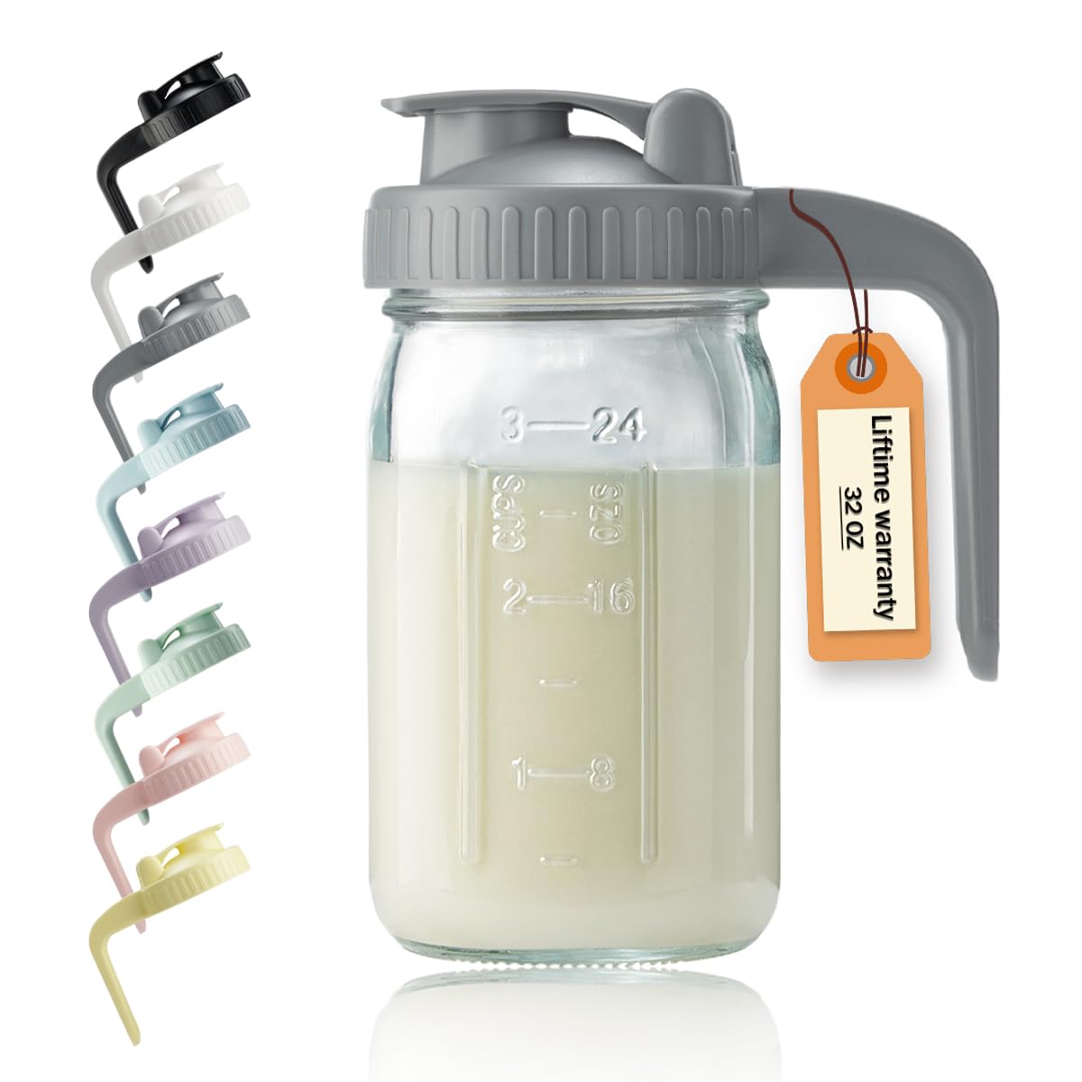 Miradexic 32oz pitcher with lid for reliable leak protection and easy storage.
