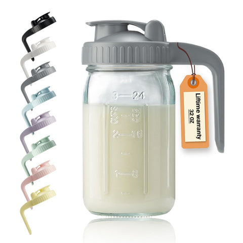 Miradexic 32oz pitcher with lid for reliable leak protection and easy storage.