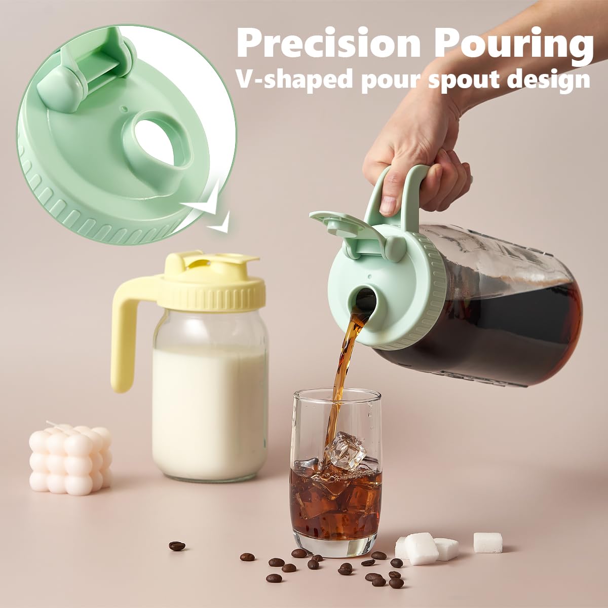Miradexic leak-proof pitcher with dual silicone seals