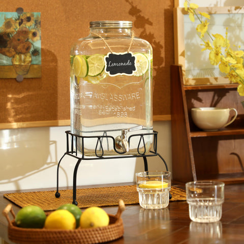 MiraEase 2-gallon capacity beverage dispenser great for lemonade and iced tea.
