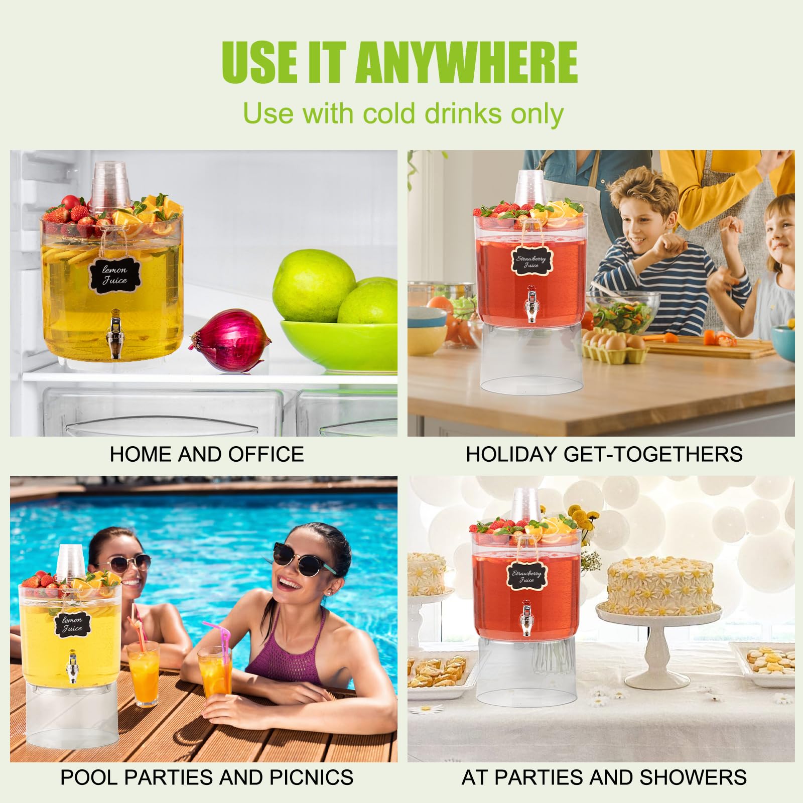 MiraFure party beverage station setup with glasses on a table.
