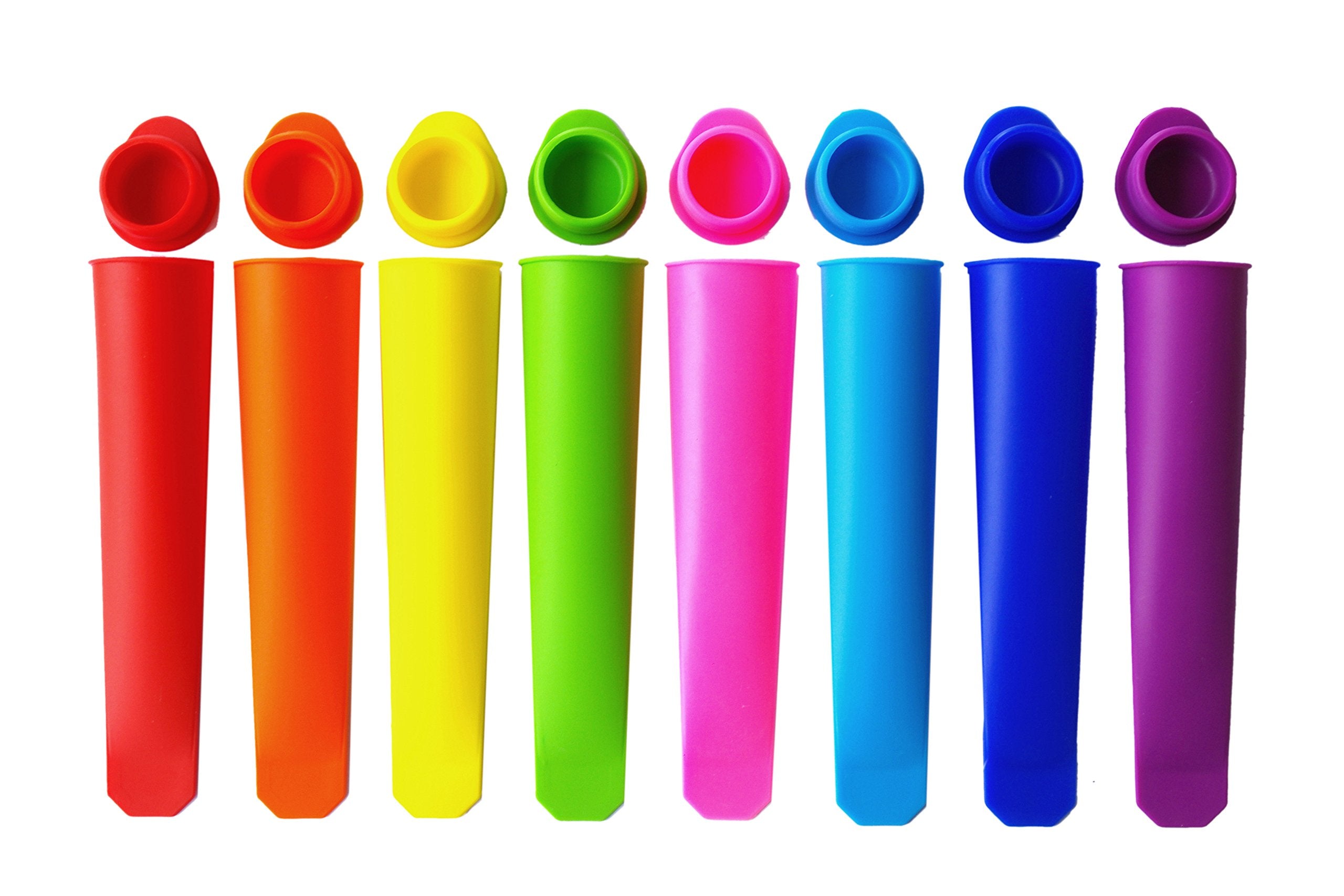 Mirenlife silicone ice pop molds in a colorful eight-pack for family treats