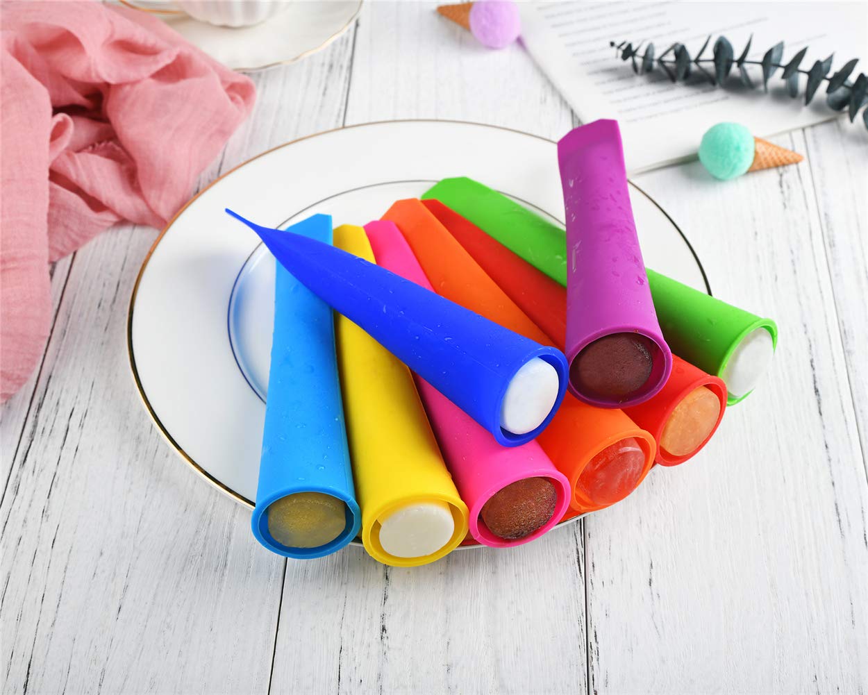 Mirenlife silicone pop mold with color lids for mess-free freezing