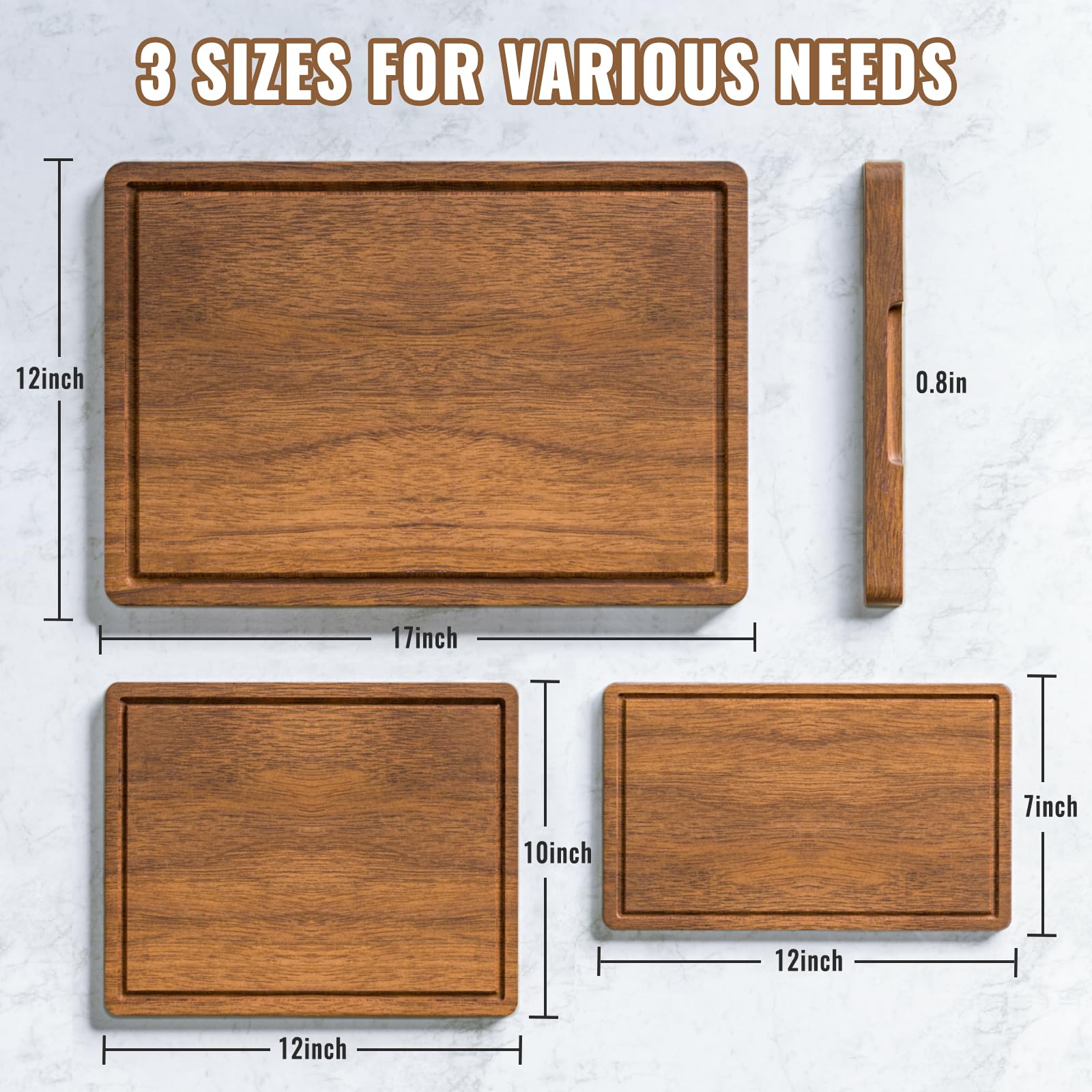 Misawce acacia board 12x10 for vegetable chopping