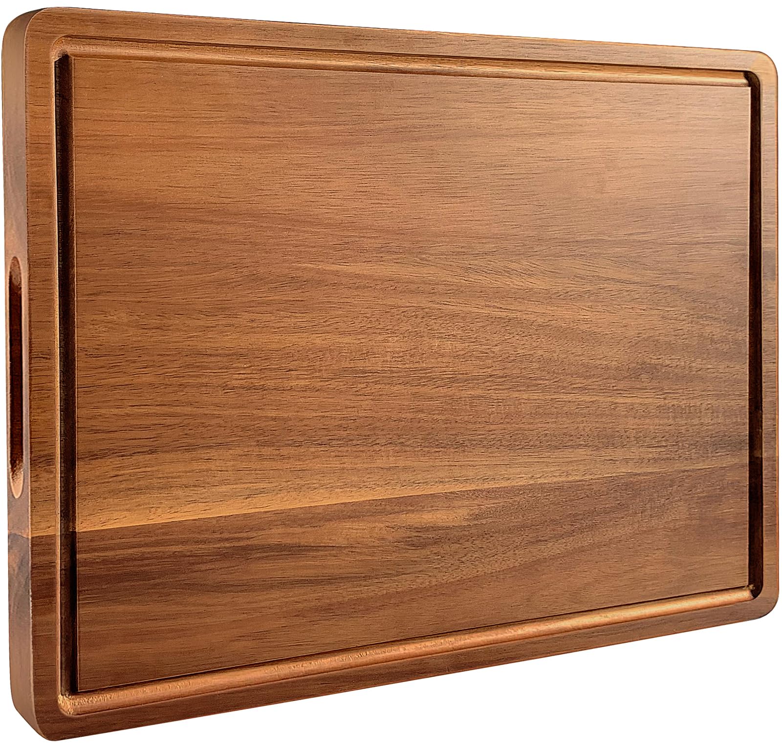 Misawce large acacia cutting board—top view, durable daily prep surface