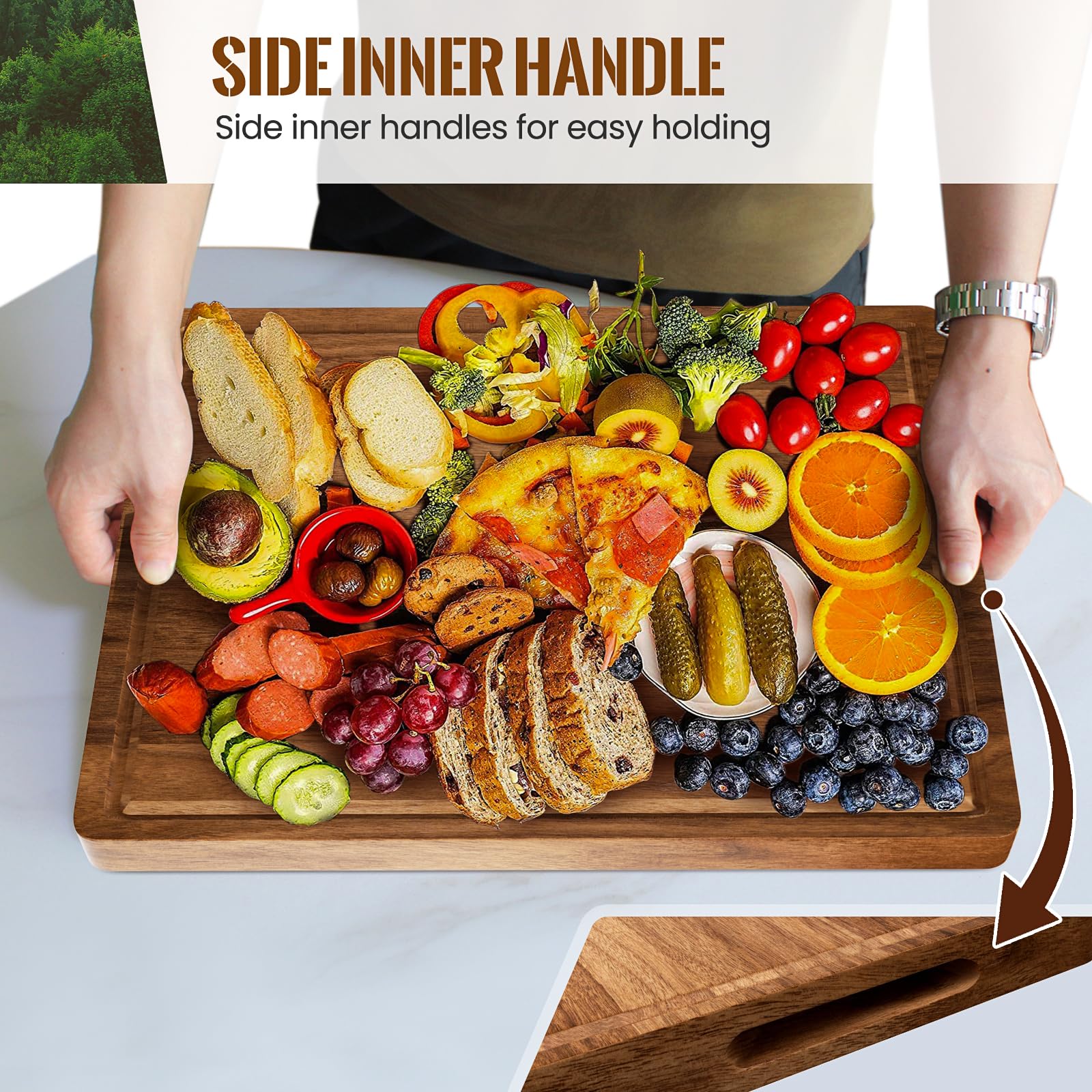 Misawce X-Large Acacia Cutting Board gift-ready packaging and premium look