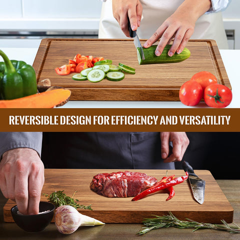 Misawce X-Large Acacia Cutting Board ideal for meat, cheese, and vegetables
