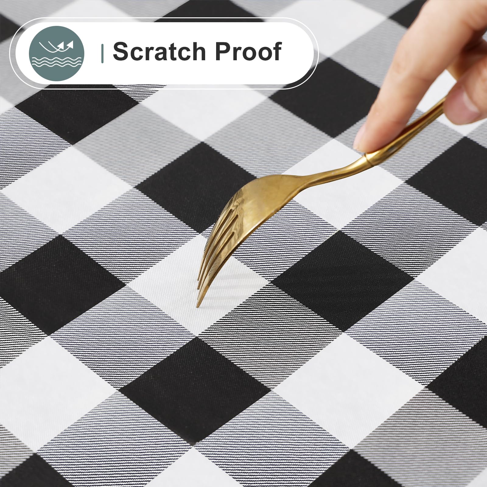 Misaya gingham-pattern tablecloth ideal for indoor or outdoor gatherings