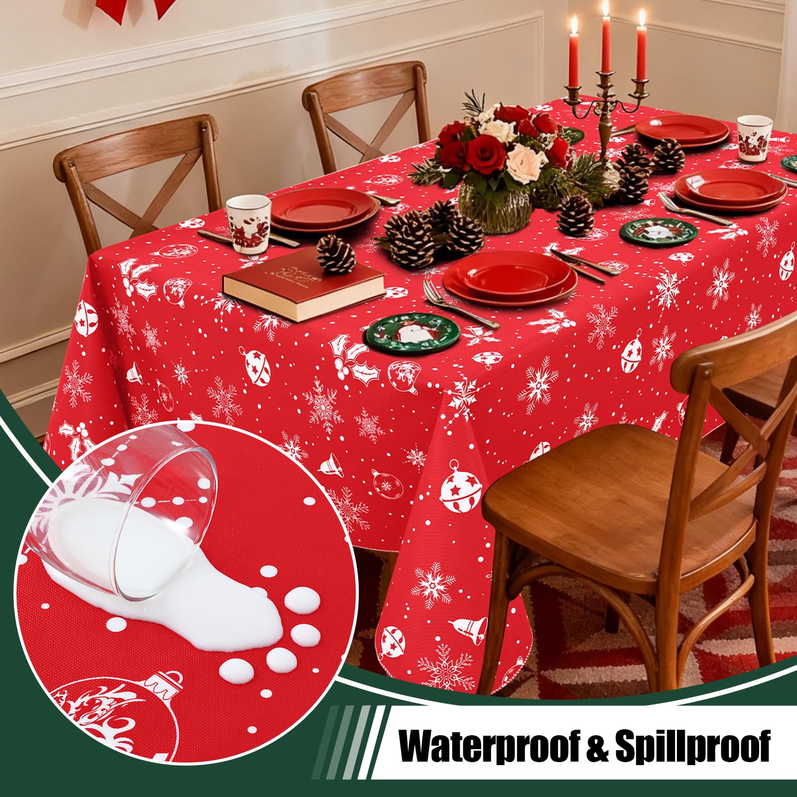misaya durable vinyl tablecloth withstands daily use while preserving your table look.